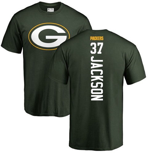 Men Green Bay Packers Green #37 Jackson Josh Backer Nike NFL T Shirt->nfl t-shirts->Sports Accessory